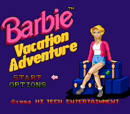 Barbie Vacation Adventure Title Screen